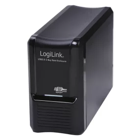   LogiLink USB 3.0 KÉT HELYES RAID ház 2x 3,5" S-ATA merevlemezhez, alumínium, fekete (UA0154A)