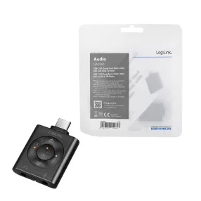   Logilink USB 3.2 audioadapter EQ-val, USB-C/M - 2x3,5 mm/F, 7.1 csatornás (UA0365)