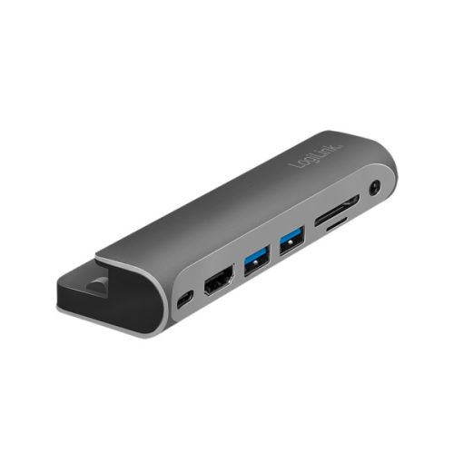 Logilink USB 3.2 Gen1 dokkolóállomás, 7-portos, PD, iPadhez, alumínium