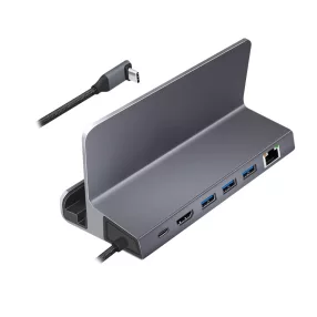  Logilink USB 3.2 Gen1 dokkoló és tartó, 6 port, USB-C PD, alumínium, ezüst (UA0408)