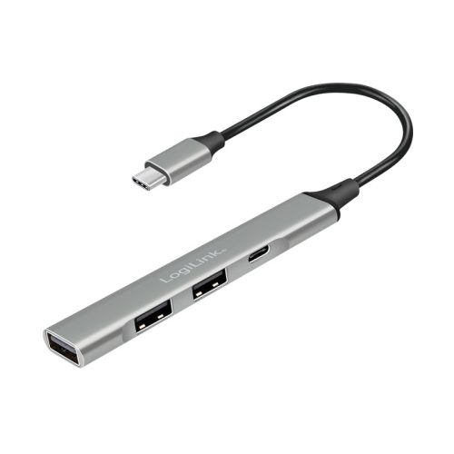Logilink USB 3.2 Gen 1, 4 portos USB-C hub, vékony kialakítás, alumínium ház