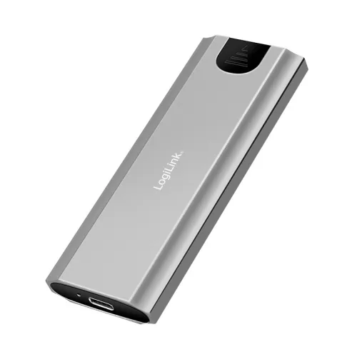 Logilink Merevlemez-ház, M.2 NVMe (PCIe) SSD-k, USB 3.2, Gen 2, akár 10 Gbit/s, USB-A+C, ezüst (UA0439)