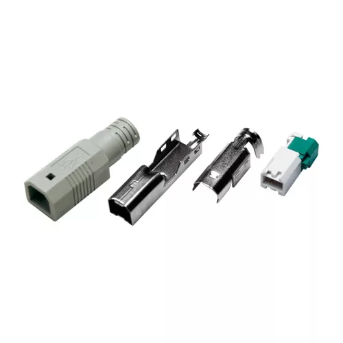 Logilink USB 2.0 csatlakozó önálló összeszereléshez, B/M, krimpelt típus, szürke (UP0004)