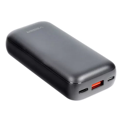 Veger S10 (W1135) PD QC3.0 3A 20W 10000 mAh Power Bank fekete