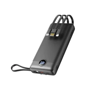   Veger C20 (W2047 / W2059) 20000 mAh Power Bank beépített Micro-USB kábellel / C típusú / Lightning fekete