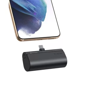   Veger PlugOn (W0556/V0556) PD QC3.0 3A 20W 5000 mAh Power Bank beépített C típusú csatlakozóval, fekete