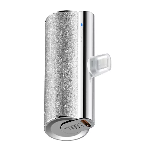 Veger PlugOn (W0573) PD QC3.0 Power Bank 2,4A 12W 5000 mAh beépített USB C csatlakozóval, ezüst