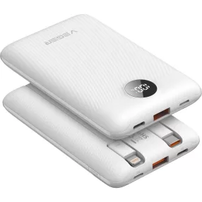   Veger C11 (W1170) PD QC3.0 2A 22,5W 10000 mAh Power Bank beépített USB C kábellel/ Lightning fehér
