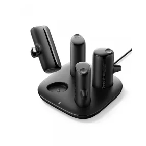   Veger W007 Töltőállomás 4x5000mAh mini power bannkal PD20W, 2x lightning és 2x usb-c, PD3.0,QC