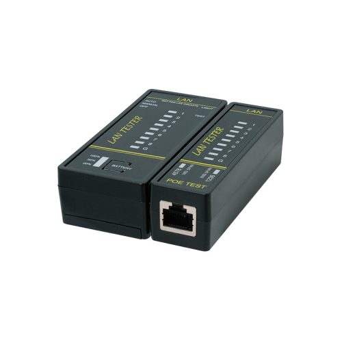 Logilink Mini LAN-teszter RJ45, RJ12 és RJ11 kábelekhez, távoli egységgel és PoE keresővel