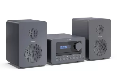 SHARP XL-B514(GY) Tokyo FM bluetooth mikrohifi rendszer szürke fa hangszórókkal