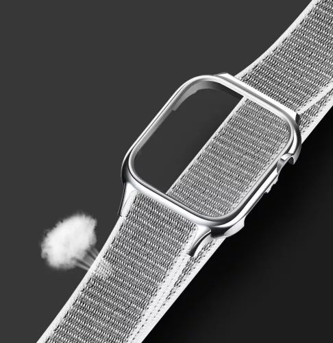 USAMS ZB74IW2 Apple Watch textile, tépőzáras szíj és tok 44MM, 1324428